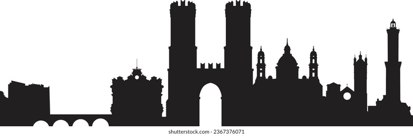 Imagen del perfil de la ciudad de Génova preparada por el vector