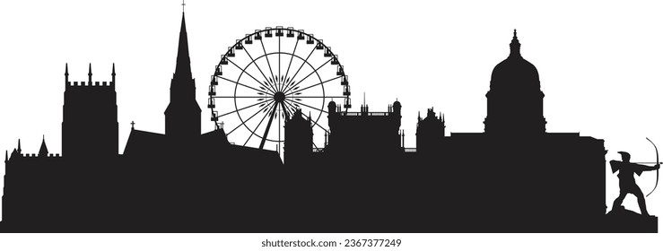 Vector prepared Nottingham city skyline image