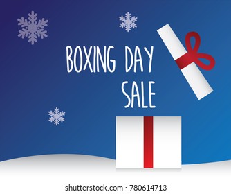 vector of present boxes with boxing day sale concept