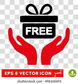 Vector Present EPS vector icon. Illustration style is flat iconic bicolor black and intensive red symbol on a transparent background.