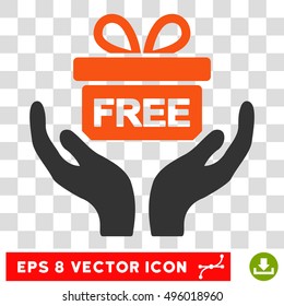 Vector Present EPS vector pictogram. Illustration style is flat iconic bicolor orange and gray symbol on a transparent background.