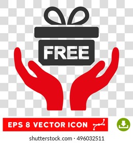 Vector Present EPS vector pictograph. Illustration style is flat iconic bicolor gray and intensive red symbol on a transparent background.