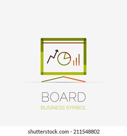 Vector presentation board company logo design, business symbol concept, minimal line style