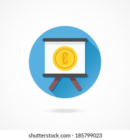Vector Presentation Board and Euro Sign Icon