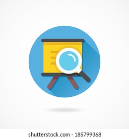 Vector Presentation Board and Magnifying Glass Icon