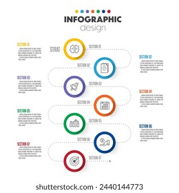 Vector presentation business concept. Infographic circles template 7 steps.