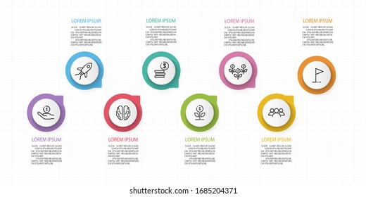 Vector Presentation Business Infographic Template 8 Step.