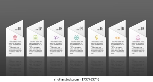 Vector presentation business infographic template with 7 step.