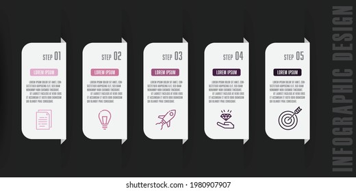 Vector presentation business infographic template 5 step.