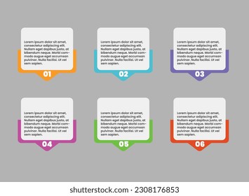 vector presentation business infographic template with 6 options