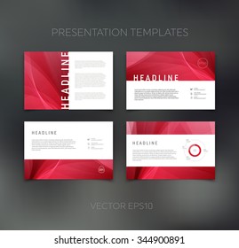 Vector presentation design templates collection with smooth and soft backgrounds