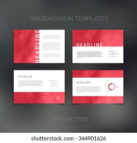 Vector presentation design templates collection with geometric polygonal backgrounds