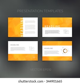 Vector presentation design templates collection with geometric polygonal backgrounds