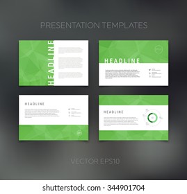 Vector presentation design templates collection with geometric polygonal backgrounds