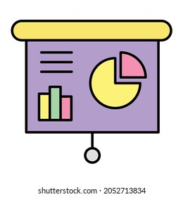  Diseño de iconos de esquema rellenados de presentación del vector
