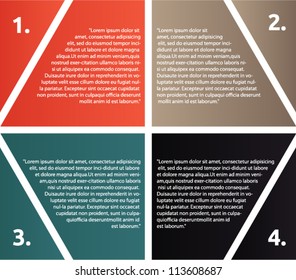 Vector presentation with hexagon shaped  and arrows