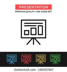 Vector presentation icon. Presentation board. Premium quality graphic design. Modern signs, outline symbols collection, simple thin line icons set for websites, web design, mobile app, infographics