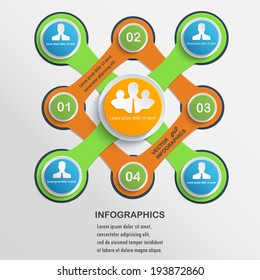 Vector presentation Infographics, elements network with circles