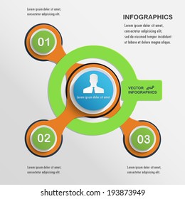 Vector presentation Infographics, elements network with circles