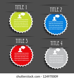Vector presentation labels for advertising text