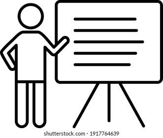 Vector Presentation Outline Icon Design

