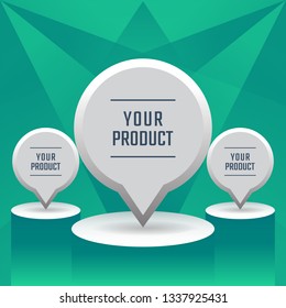 Vector presentation podium for advertising the product . For display of content design  for use in design.