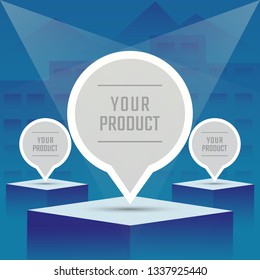 Vector presentation podium for advertising the product . For display of content design  for use in design.