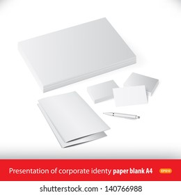 Vector presentation template corporate identity: letterheads, brochures, business cards, pen