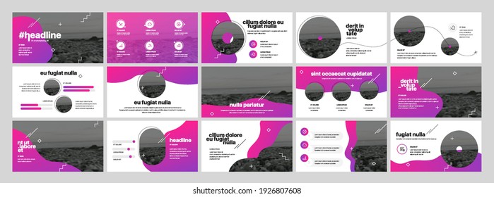 Plantillas de presentación de vectores. Elementos infográficos para uso en Presentación, Volante y Folleto, SEO, Marketing, Plantilla de Página de Aterrizaje de Webinar, Diseño de Sitio Web, Banner.