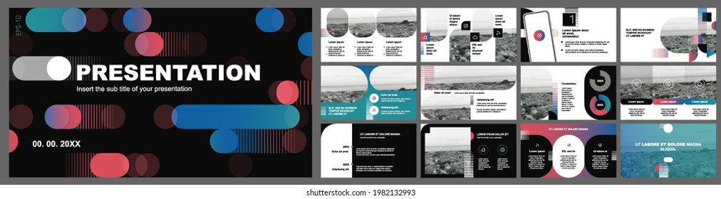 Vector Presentation Templates. Infographic elements for use in Presentation, Flyer and Leaflet, SEO, Marketing, Webinar Landing Page Template, Website Design, Banner.