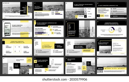 Plantillas de presentación de vectores. Elementos infográficos para uso en Presentación, Volante y Folleto, SEO, Marketing, Plantilla de Página de Aterrizaje de Webinar, Diseño de Sitio Web, Banner.