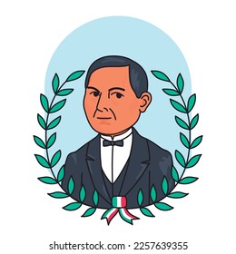 vector of president Benito Juarez