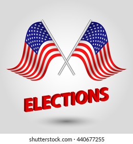 vector presidential elections in USA - two crossed flags of united states of america
