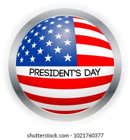 Vector Presidents Day card. National american holiday illustration with USA flag on black background. Festive poster or banner .