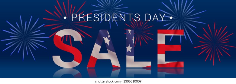 Vector Presidents Day Sale banner design template.