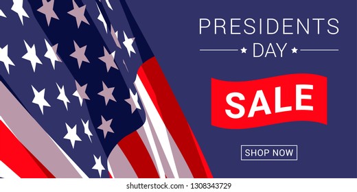 Vector Presidents Day Sale Banner Design Template.