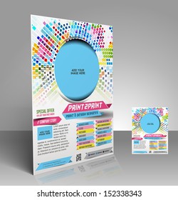 Vector Press Color Management Flyer, Magazine Cover & Poster Template. 