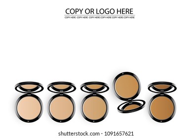 vector pressed powder on white background