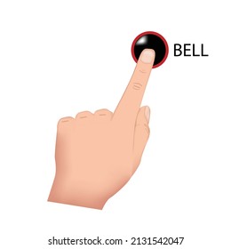 A vector of pressing the doorbell