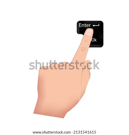 A vector pressing enter on the keyboard