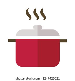 Vector Pressure Cooker. Cooking Food Icon - Kitchen Utensil Isolated