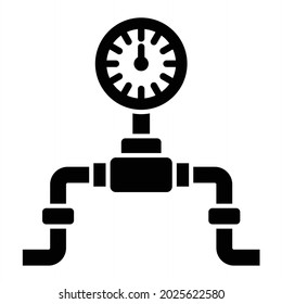 Vector Pressure Gauge Glyph Icon Design
