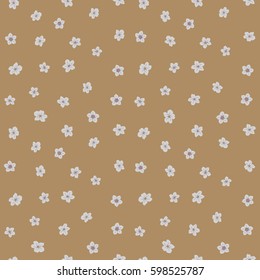 Vector pretty ditsy flower print ~ seamless background. Seamless pattern of many small cute flowers in gray, beige and neutral colors.
