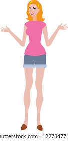 Vector - Pretty Girl Standing Front View