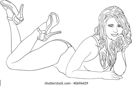 vector - mujeres bonitas en el suelo