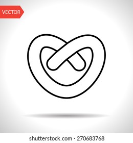 Vector pretzel icon. Food icon. Eps10