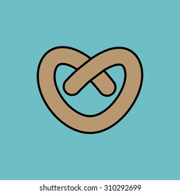 Vector pretzel icon. Food icon. Eps10
