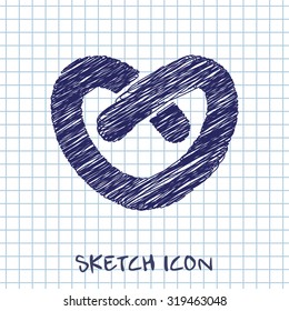 Vector pretzel icon. Food icon. Eps10