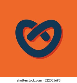 Vector pretzel icon. Food icon. Eps10