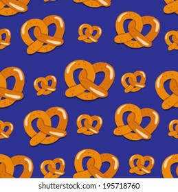 Vector pretzel on seamless pattern